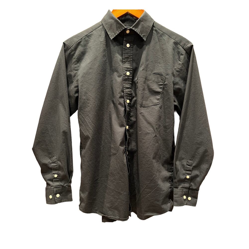 Calvin Klein Black button down dress shirt Youth Boys Large 14-16  stretch
